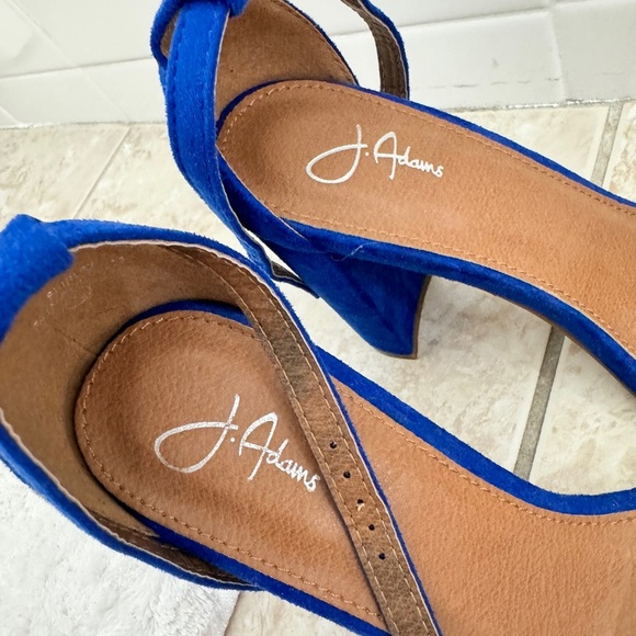 J. Adams Cobalt Blue Chunky Heels - Picture 12 of 15